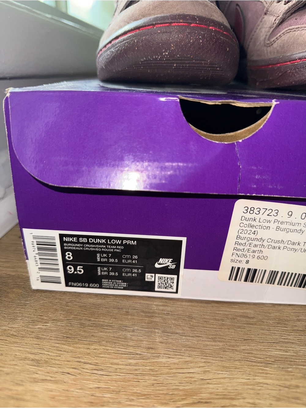Nike Burgundy/Red SB Dunk Low Premium